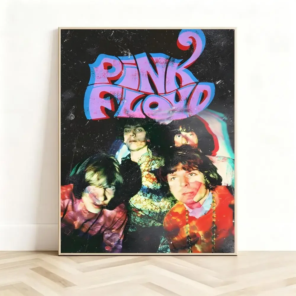 Classic Rockband P-Pink Floyd Poster Classic Self-Adhesive PP Wall Sticker for Living Room Bar Decor Gift