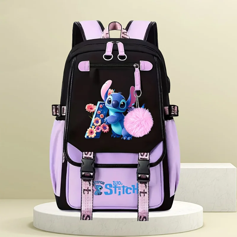 

Рюкзак Disney Stitch с персонажами Stitch и Stitch — школьный рюкзак большой вместимости с регулируемыми ремнями, прошитая тема De