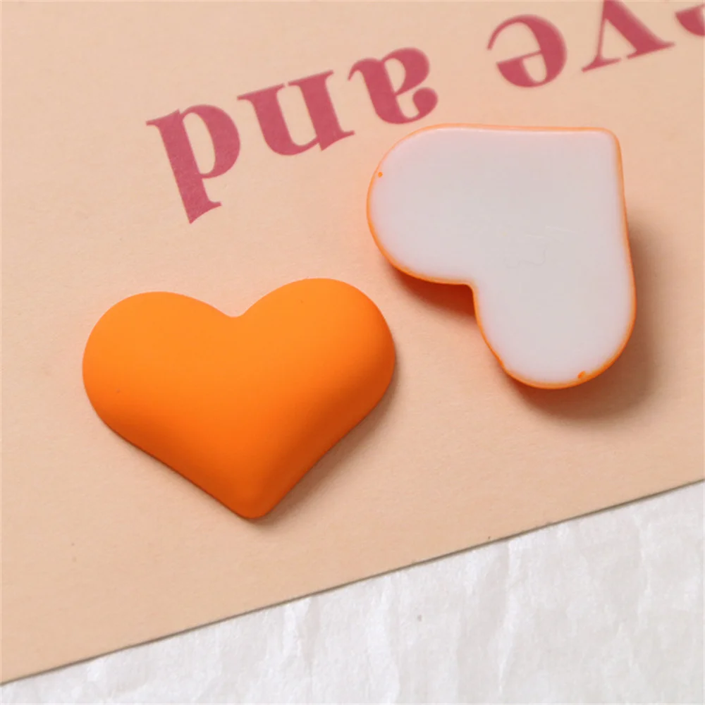 WFFNNKC 10Pcs Colorful Love Heart Resin Patch Jewelry DIY Craft Supplies Kids Hair Accessories Shoes Clothing Ornament Materials
