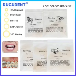 KUCUDENT 100 Pcs Dental Rubber Bands Orthodontic Elastic Leagues Traction Rings for Teeth Braces Ortho Materials Ligature Ties