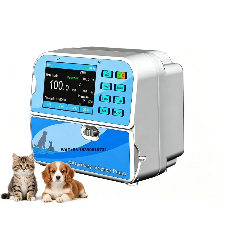 Portable Veterinary Surgical Instrument  Pump for Dogs with KVO Rate Monitoring and Level 8 Obstruction Detection for An