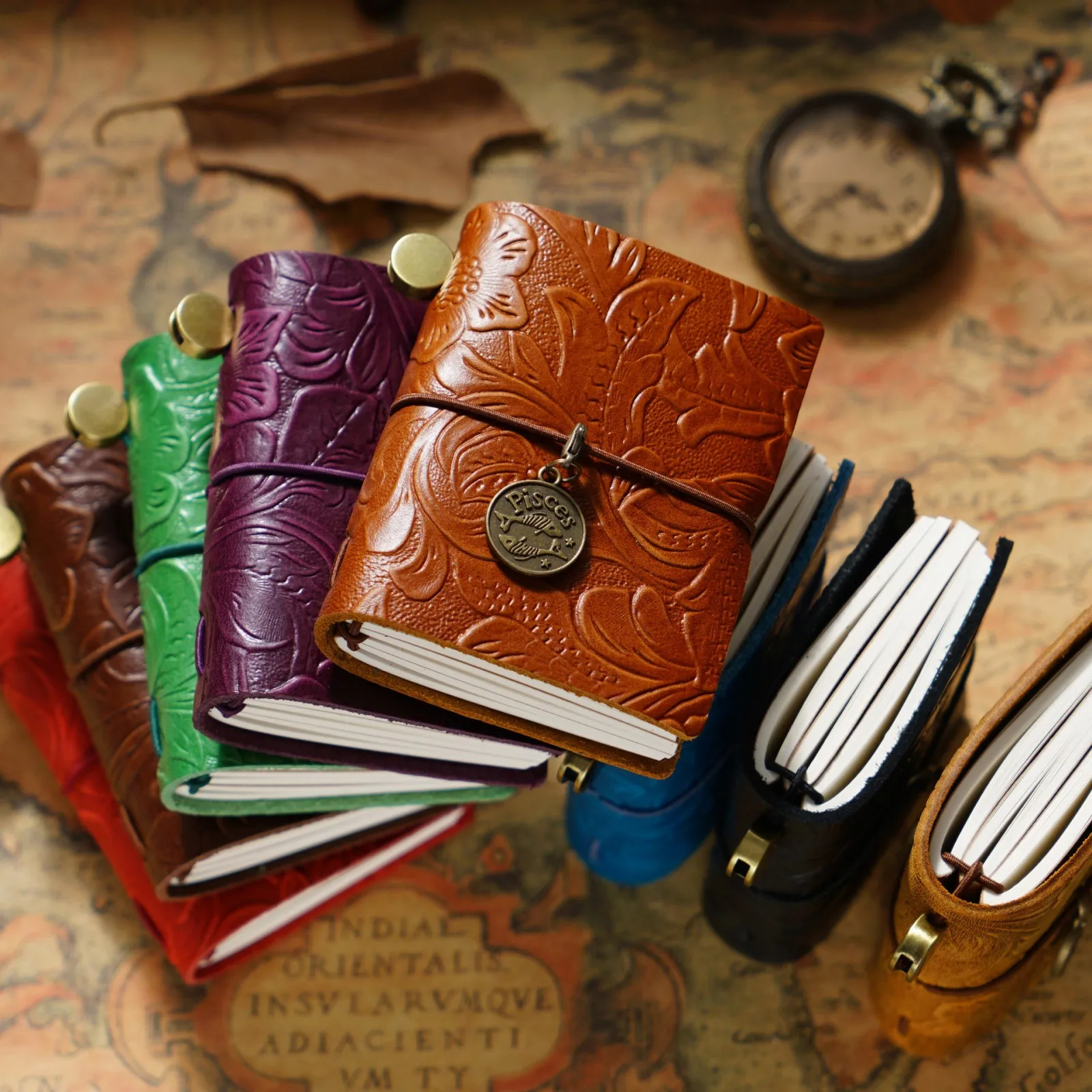 Mini carnets et journaux A9 en cuir véritable, planificateur de poche rétro, carnet de croquis, journal intime pour l'école, le bureau et la papeterie de voyage