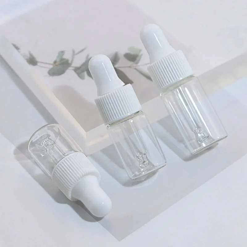 2/5 pièces 5mlTransparent petit compte-gouttes huile essentielle huile capillaire parfum bouteille de distribution échantillon cosmétique paquet d'essai voyage Portable