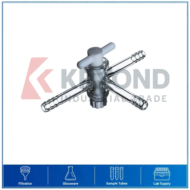 T Shape Three Way Glass Vacuum Adapter 10mm Distillation Connector Laboratory Glassware Research Series Model Apparatus Storage