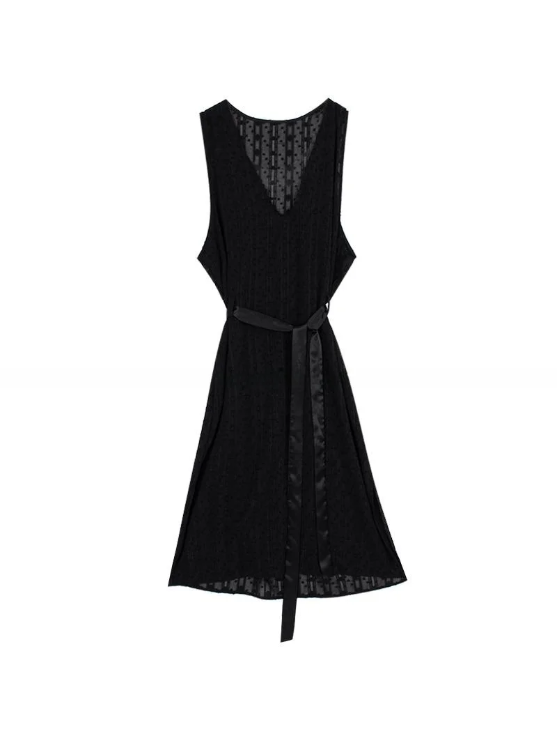 Colete de flor bordado de renda Dr feminino cintura solta cinched fenda lateral Agel saia midi em camadas de algodão na moda Svel...