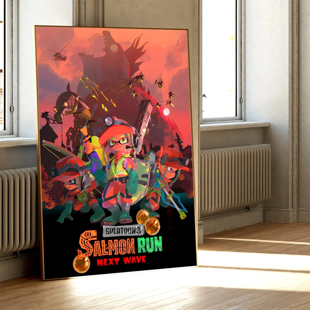 Game S-Splatoon 3 Poster Movie Sticky Posters Retro Kraft Paper Sticker DIY Room Bar Cafe Aesthetic Art Wall Painting