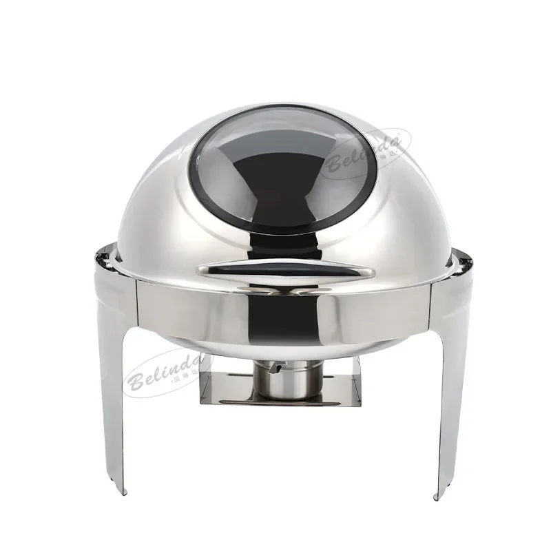Stainless Steel Buffet Furnace Round Visual Flap Hotel Breakfast Insulation Furnace Buffy Restaurant Heating Furnace