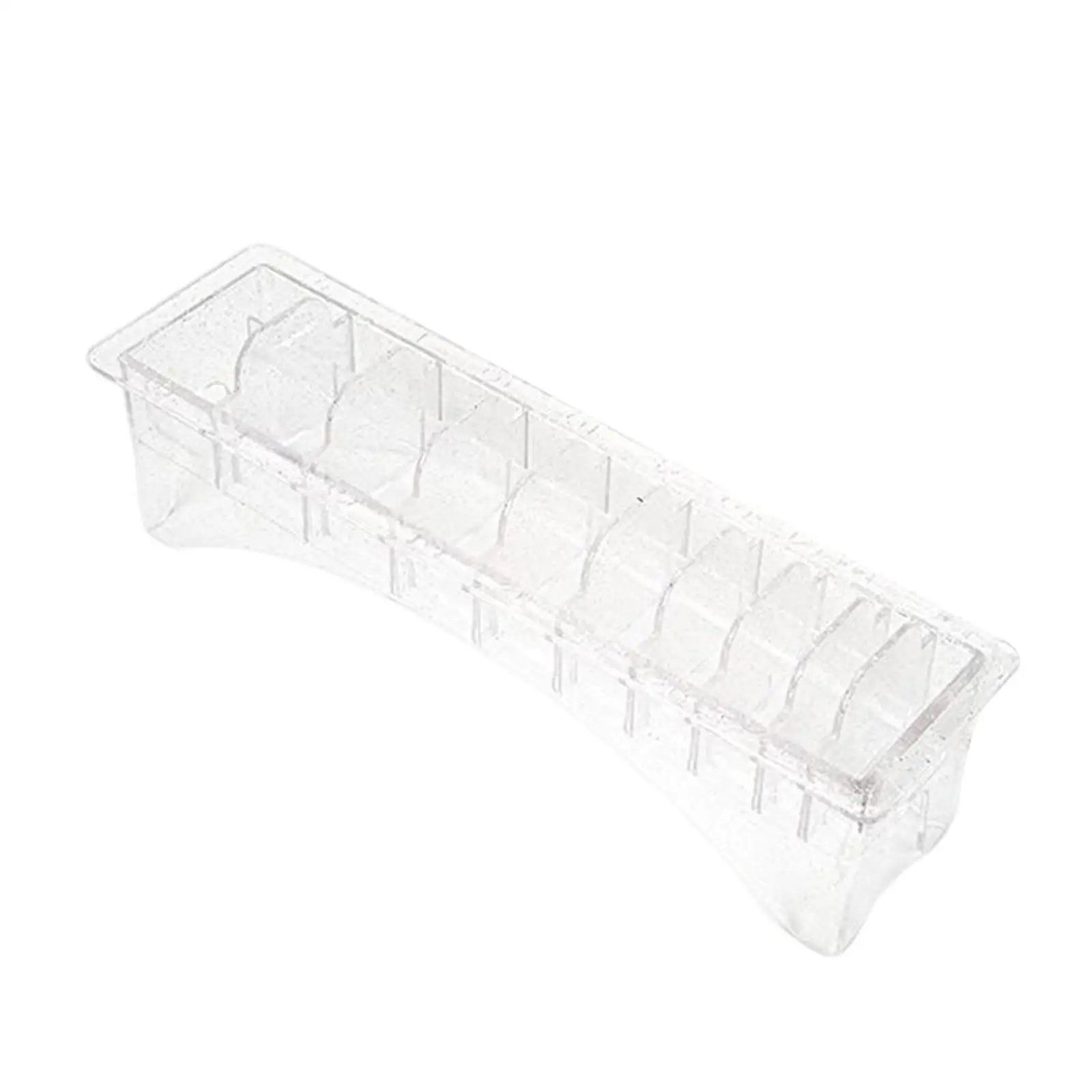Transparent Guide Comb Storage Holder Case 10 Slot Hair Limit Comb Container for Barbershop Items and Home Use