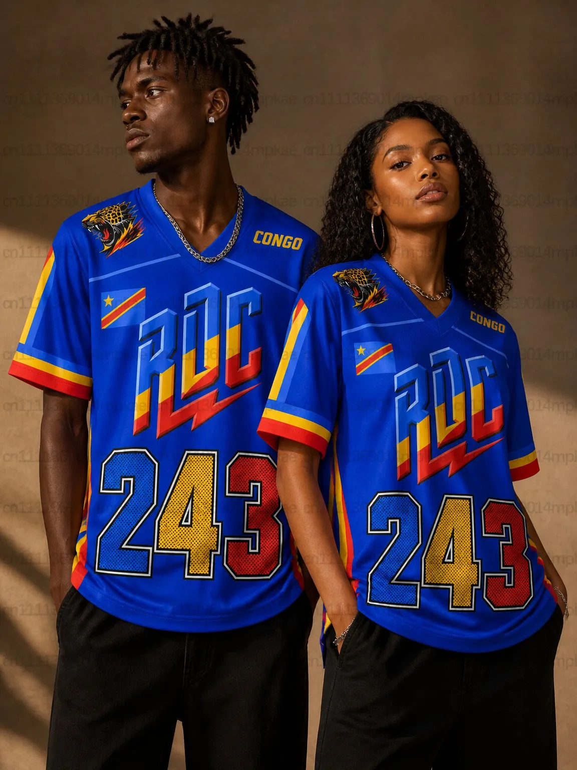 2026 Sommer Neuheit: Universelles Top mit Demokratischer Republik Kongo Jersey-Print, Lässiges Oversize Street-Style Damen-T-Shirt – Detail 6