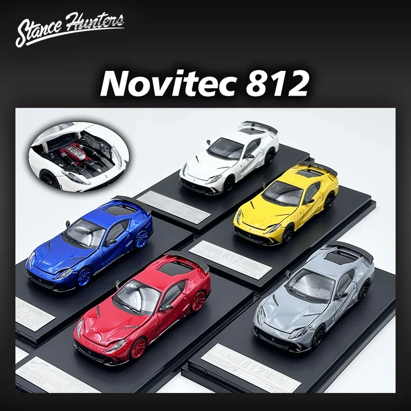 SH LT 1:64 Novitec 812 N Largo capó abierto Diecast Diorama coche modelo colección Stance Hunters pequeños juguetes