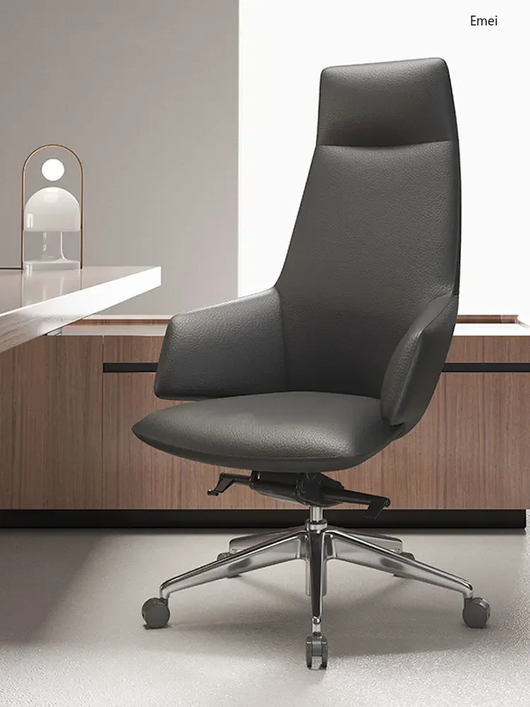 Simplicity Genuine Leather Executive Chair Office Chair Spinning Lift Comfortable Long Sitting Meeting Computer Chair