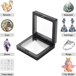 1/5pcs Floating Display Case Frame Jewelry Packaging Box Shadow Gift Box Ring Necklace Earring Pendant Holder Stone Coin Case