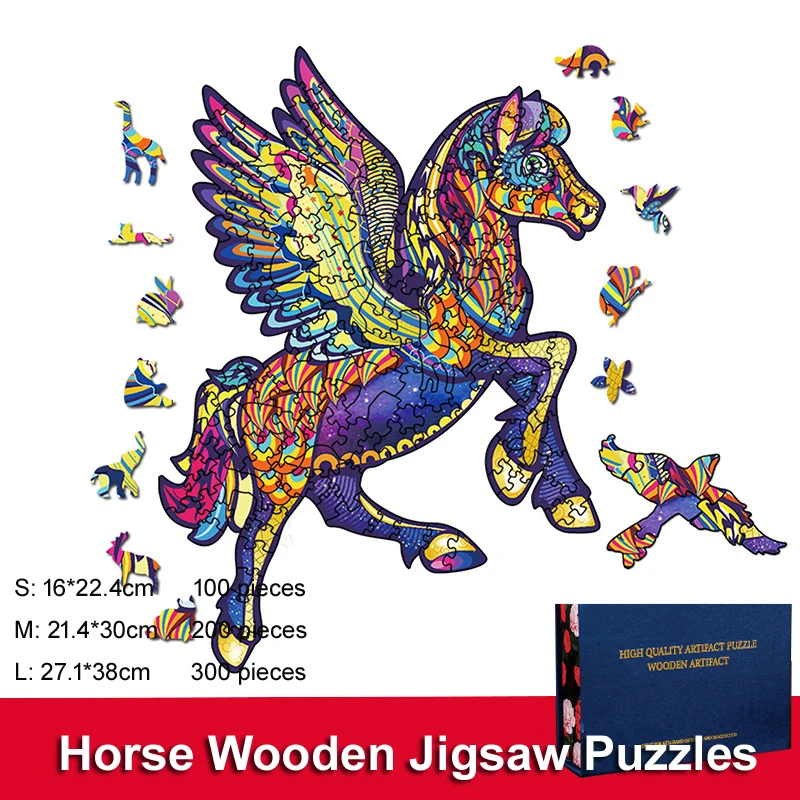 

300 Pcs Wooden Jigsaw Puzzles for Adults Teens Puzzles Animal Shaped Craft Toy Train Kids Problem Solving and Thinking Skill