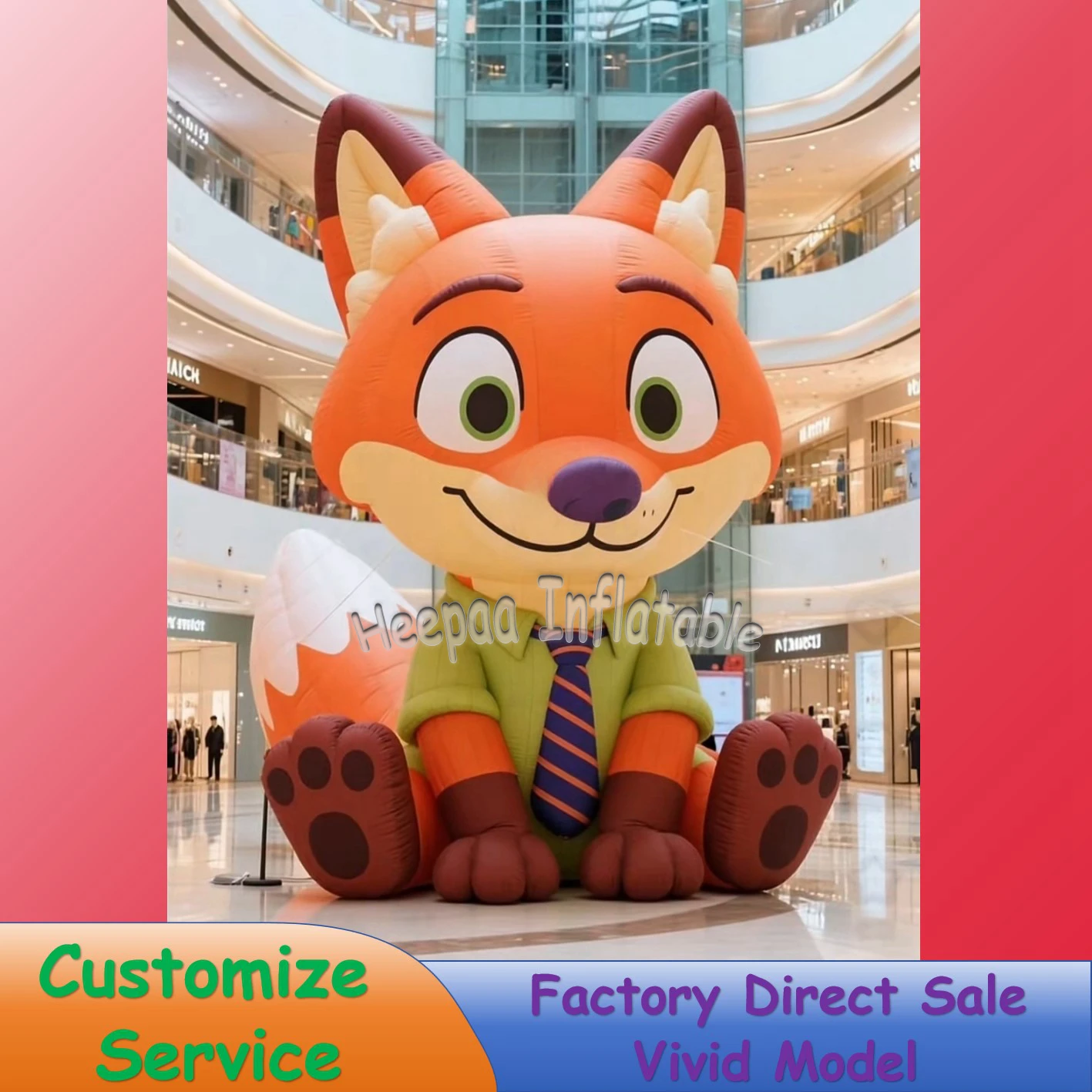 

Zootopia Nick надувная мультяшная индивидуальная гигантская уличная рекламная надувная модель для декора вечеринки