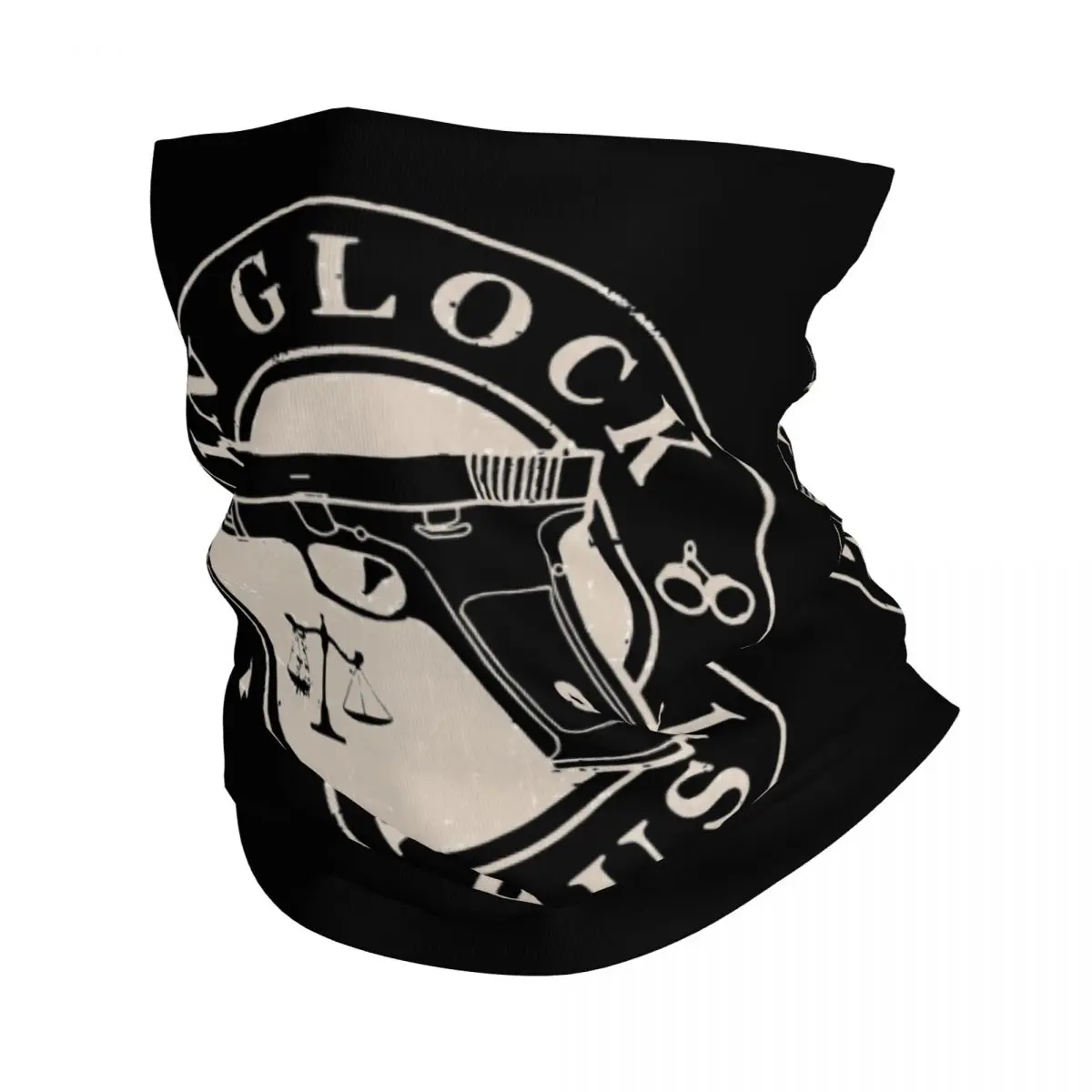 Military Firearm Fan In Glock We Trust Neck Gaiter Cooling Bandana for Outdoor Activities Pistol Guns Lover Scarf Balaclava