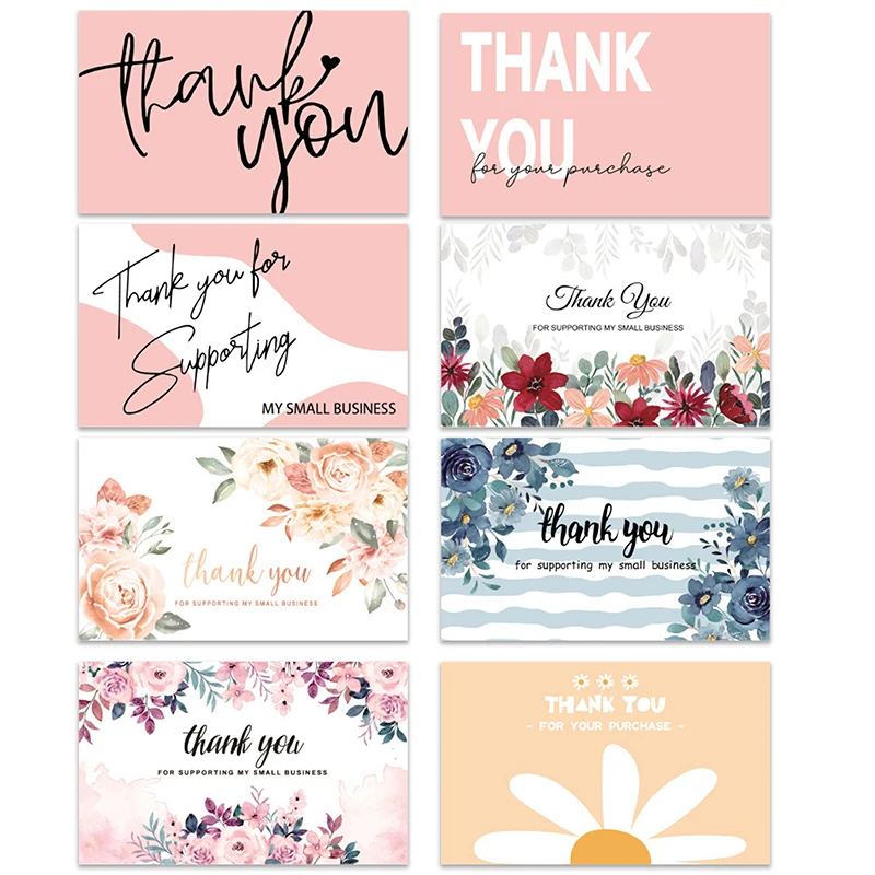 

30pcs Thank You Cards Small Business Card Thank You Cards For Your Supporting Business Package Decoration Wedding Party Supplies