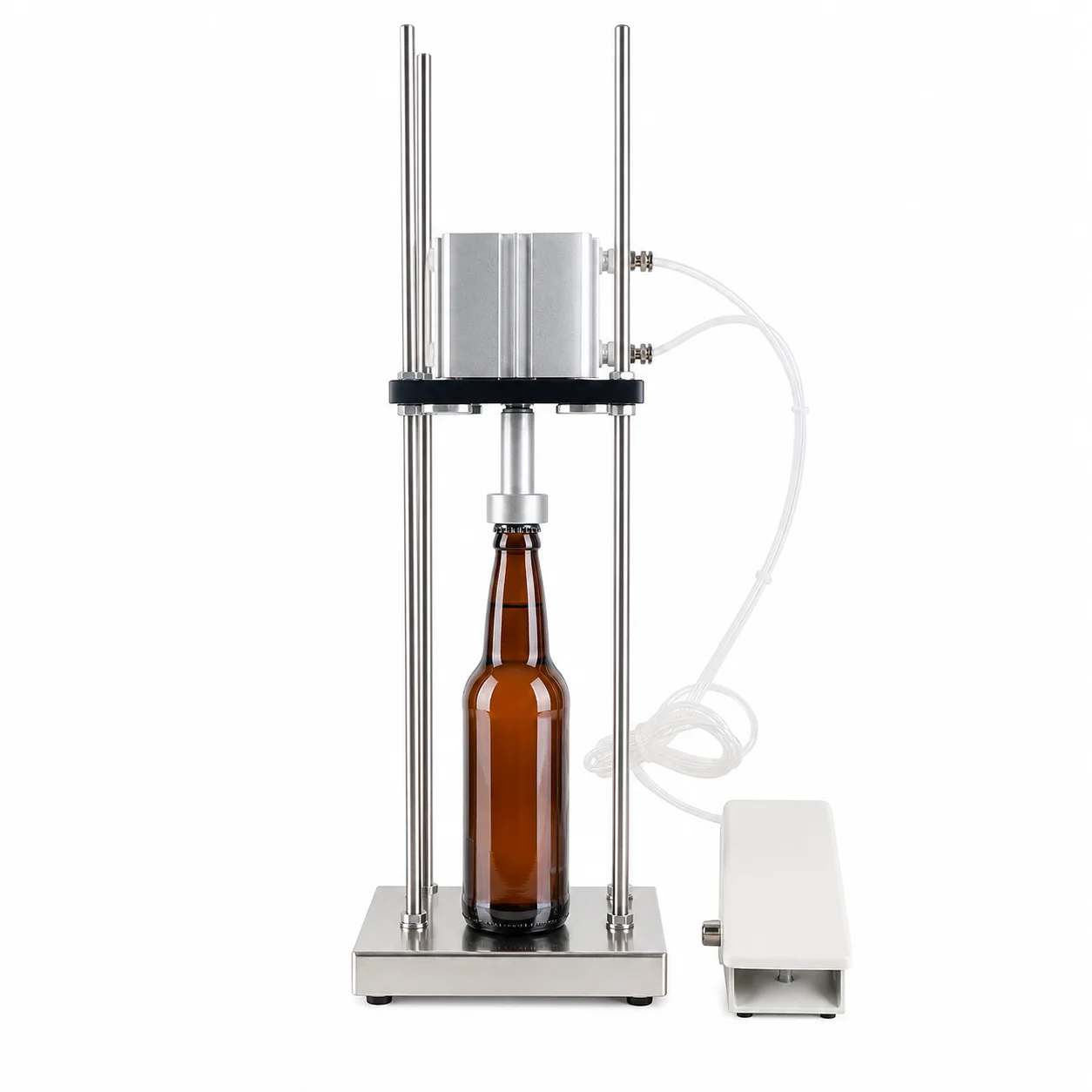 Pneumatic Semi-Automatic Beer Bottle Capping Machine for Glass Bottles