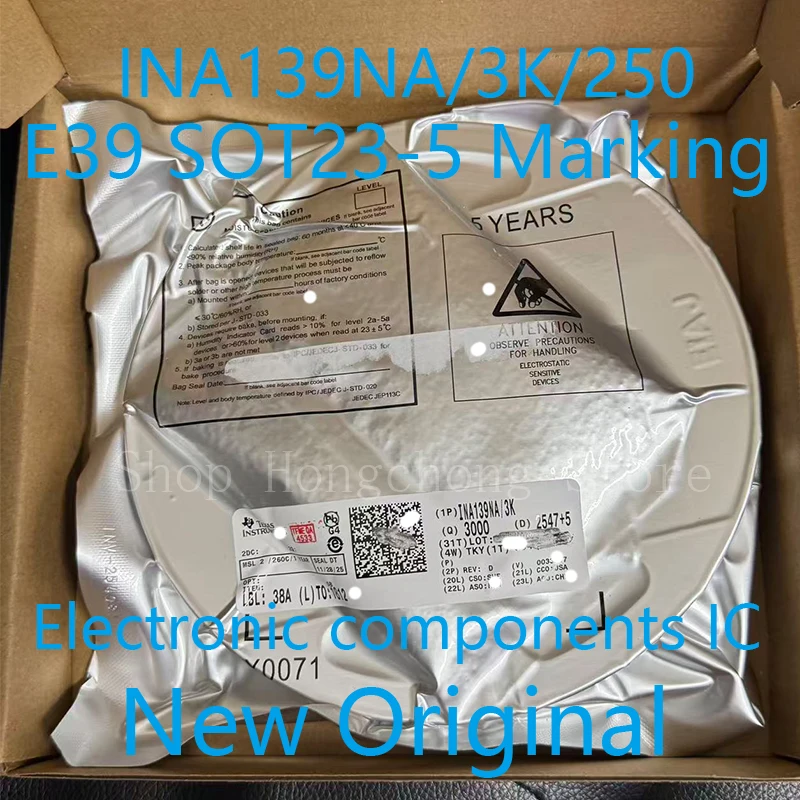New INA139NA/3K INA139NA INA139 INA139NA/250 E39 MARKING CODE CURRENT SENSE AMPLIFIER, 250KHZ, SOT23-5 100PCS