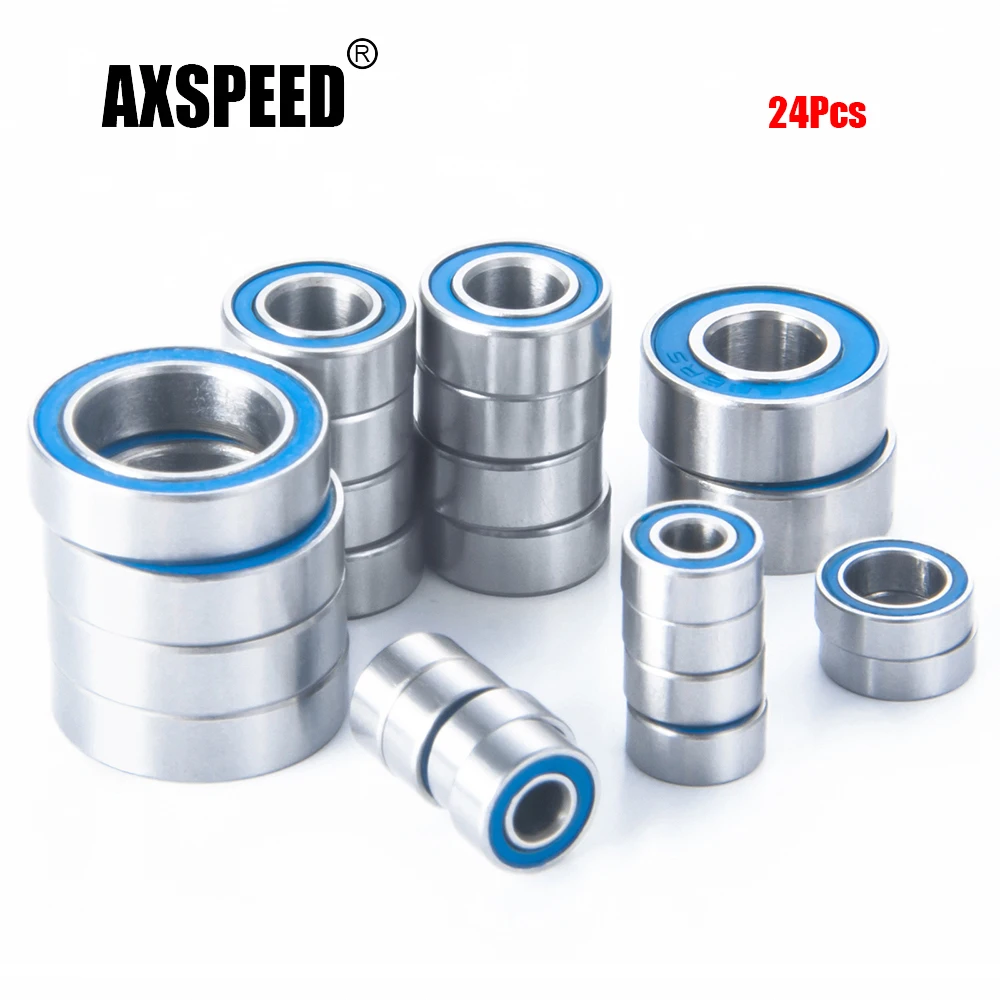 AXSPEED 24Pcs Wheel Hub Sealed Bearing Kit for Team Associated B6.1 1/10 RC Buggy Car Truck Model Upgrade Parts