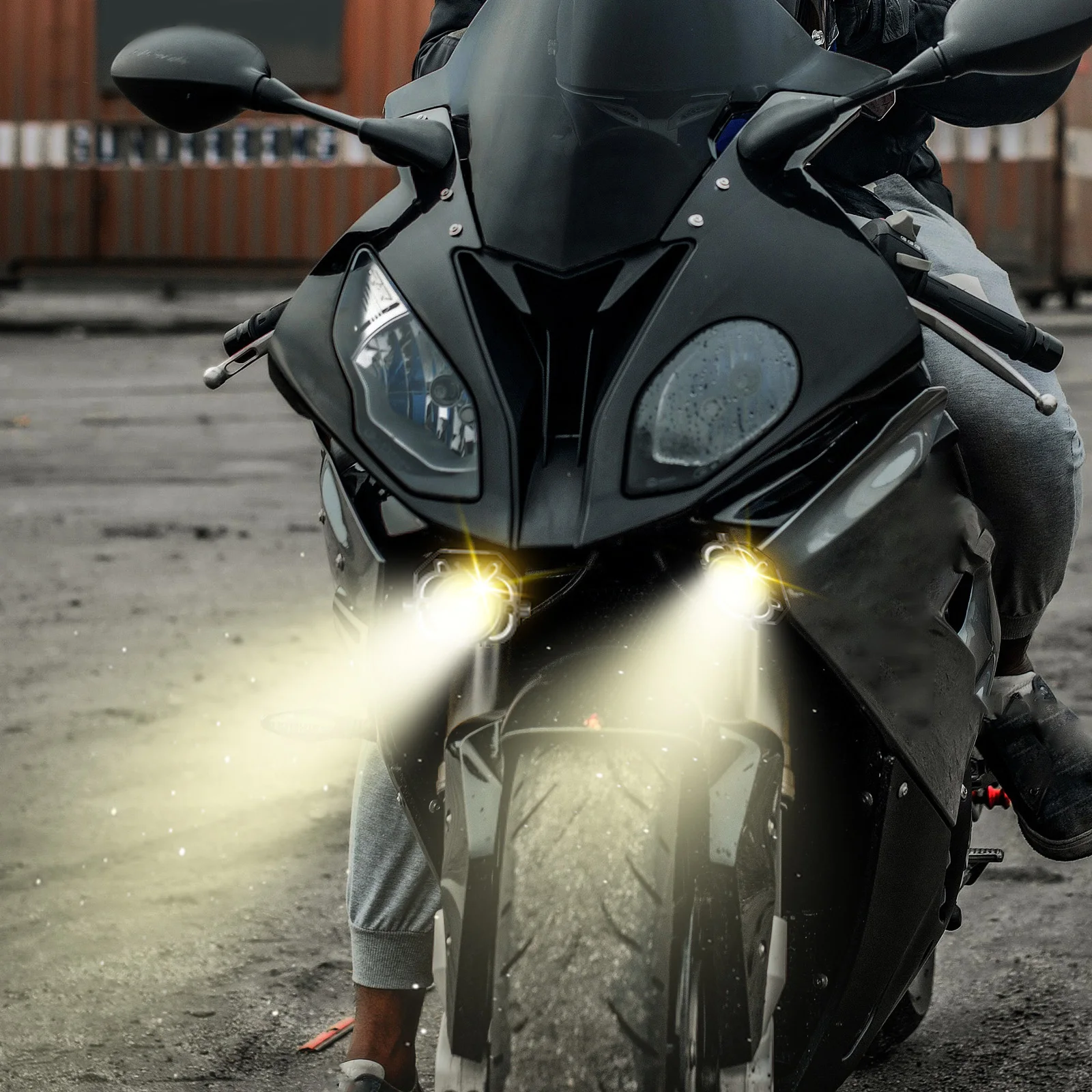 

2 pcs Dual-color LED Motorcycle Fog Lights 3570 Beads High Brightness Waterproof Auxiliary Driving Lights Kit White Yellow