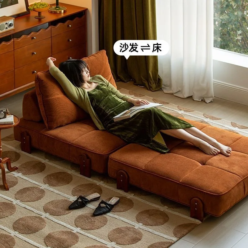 HYS lazy sofa double reclining can sleep small apartment single lunch break sofa bed human kennel three people