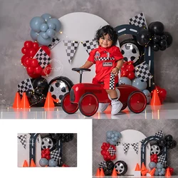 Fast Racing Cake Smash Birthday Backdrop Kids Baby Photography Child Photocall Deocrs Kids Racer Backgrounds