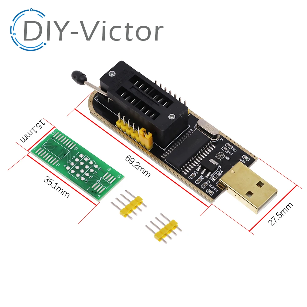 Programador USB CH341 CH341A con SOP8 SOP8 SOP, Clip de prueba, programador de enchufe IC, compatible con muchos chips EEPROM flash 24/25XX SPI