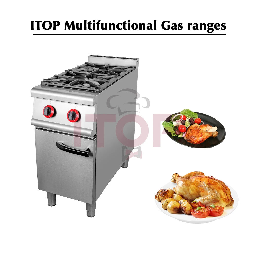 موقد غاز على سطح الطاولة، مطبخ متعدد الشعلات، نطاق طهي مدمج 6 شعلات مع فرن