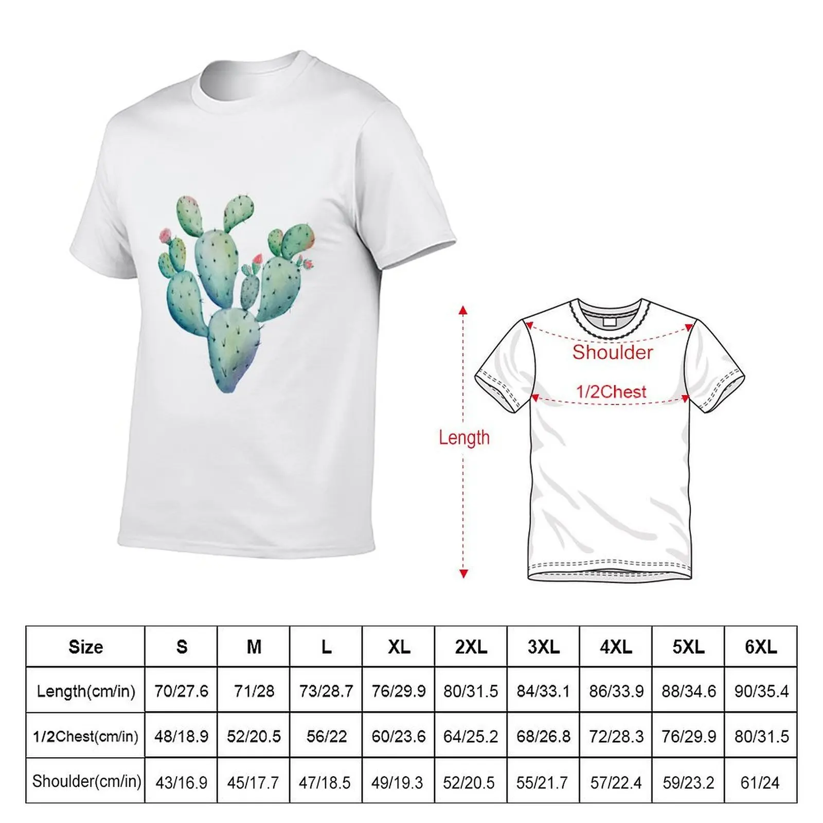 Prickly Pear Watercolor Desert Cactus T-Shirt affliction shirts luxury t-shirt T-shirts for men cotton