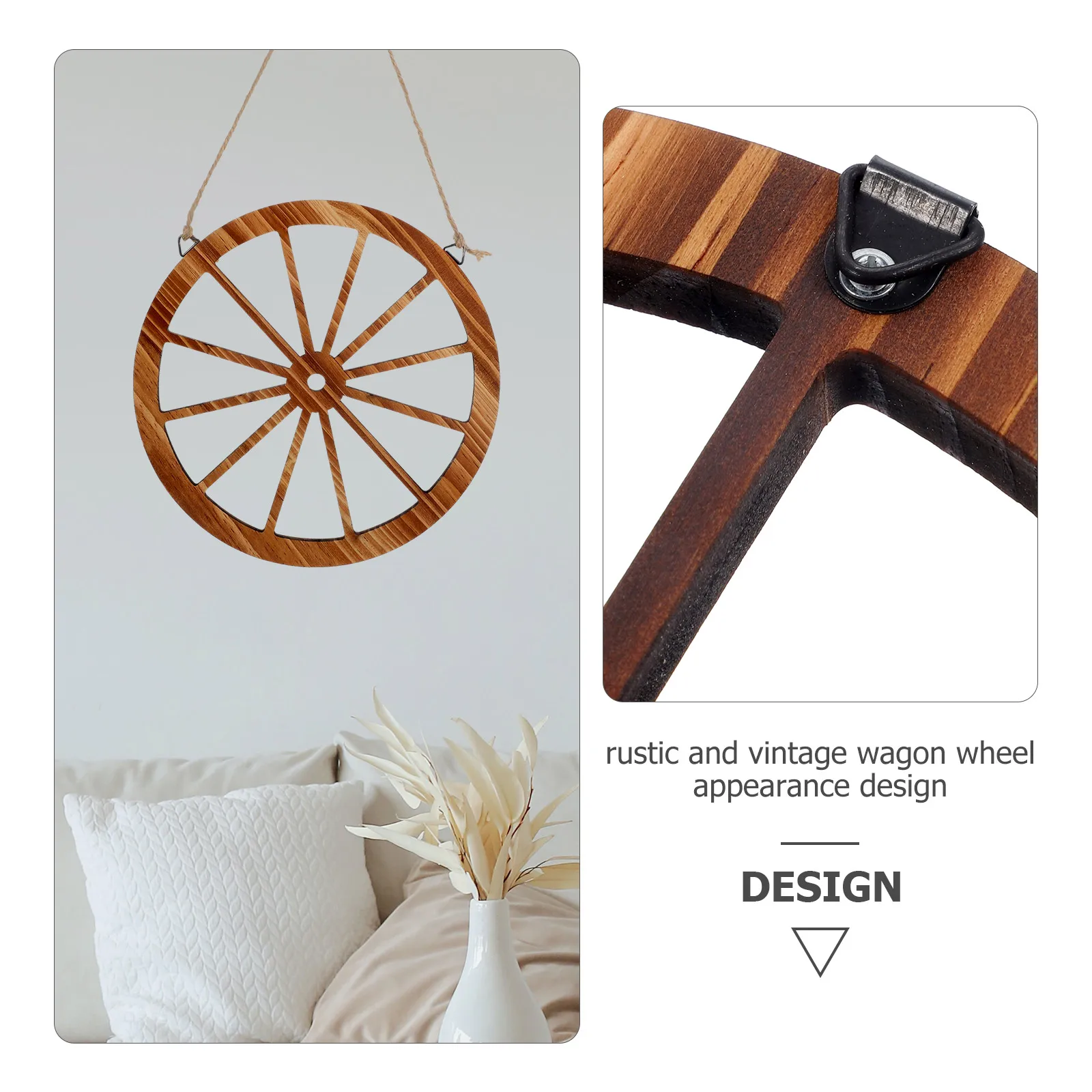 

Wooden Wall Decor 20cm Deep Brown Vintage Home Art Ornament Hanging Four Wheeler Decorative Wall Art for Living Room