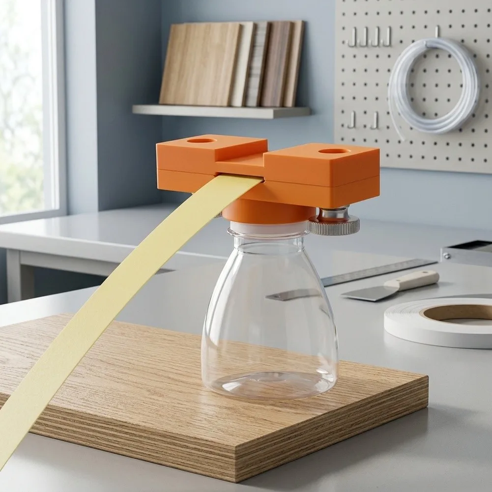 Woodworking Edge Bander with Even Glue Distribution Adjustable Clamp Width 10-30mm Plastic Body 9.75x4.7x2.8cm Orange Color
