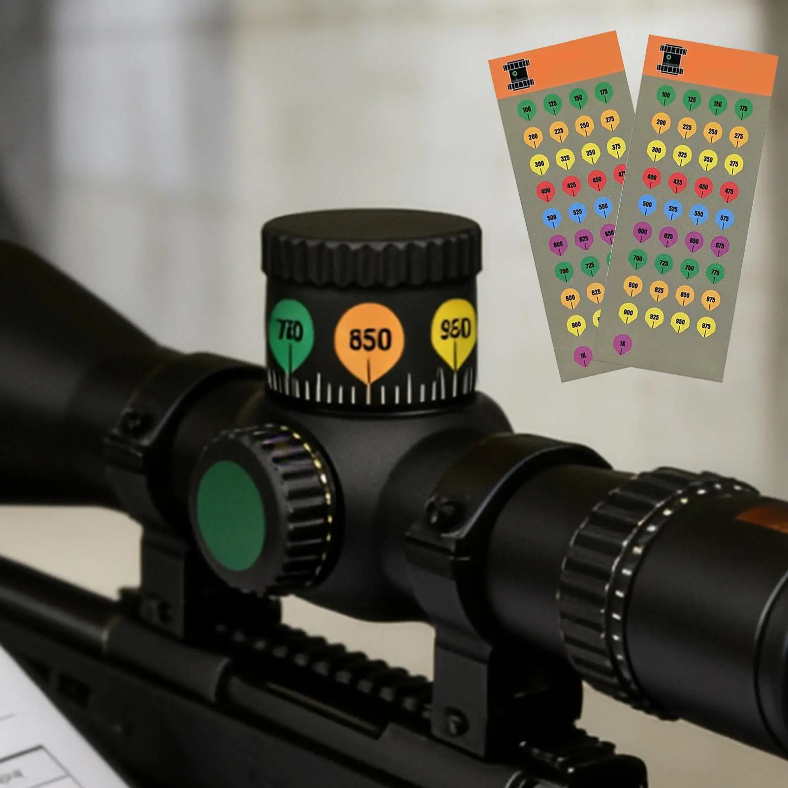 Scope Turret Labels 10Pcs/set Long-Range Shooting Markings Strong Adhesion Targets Labels for Outdoor Sport Security Game Yard