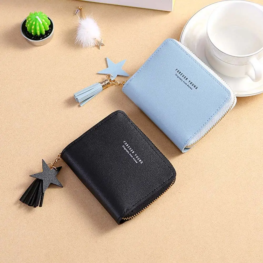 For Girls Cute Letter Handbag Multifunctional Star Tassel Card Holders Small Coin Purse Korean Money Bag Women Wallets