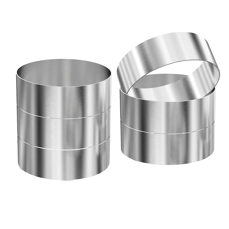 6 Pcs Hamburger Bun Rings,Burger Mold,4 Inch Large Ring Molds For Cooking,Cooking Rings For Fried Eggs,Crumpets,Pancakes