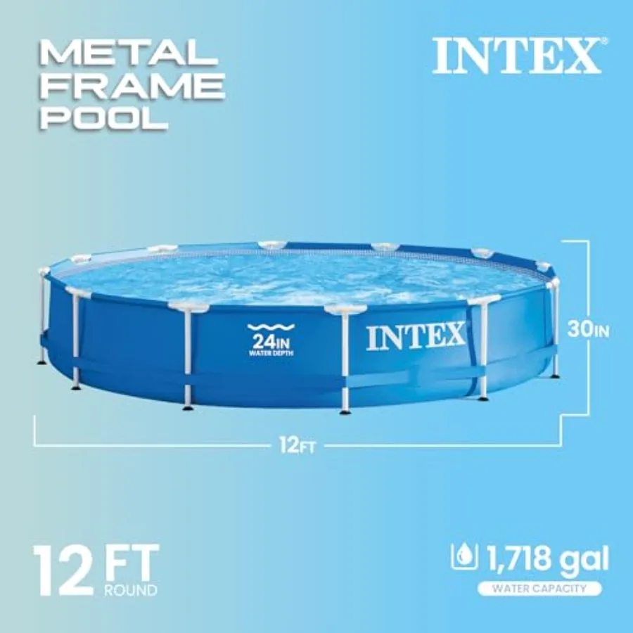 Above Ground Swimming Pool With Metal Frame For Outdoor Use Silver Durable And Easy To Assemble