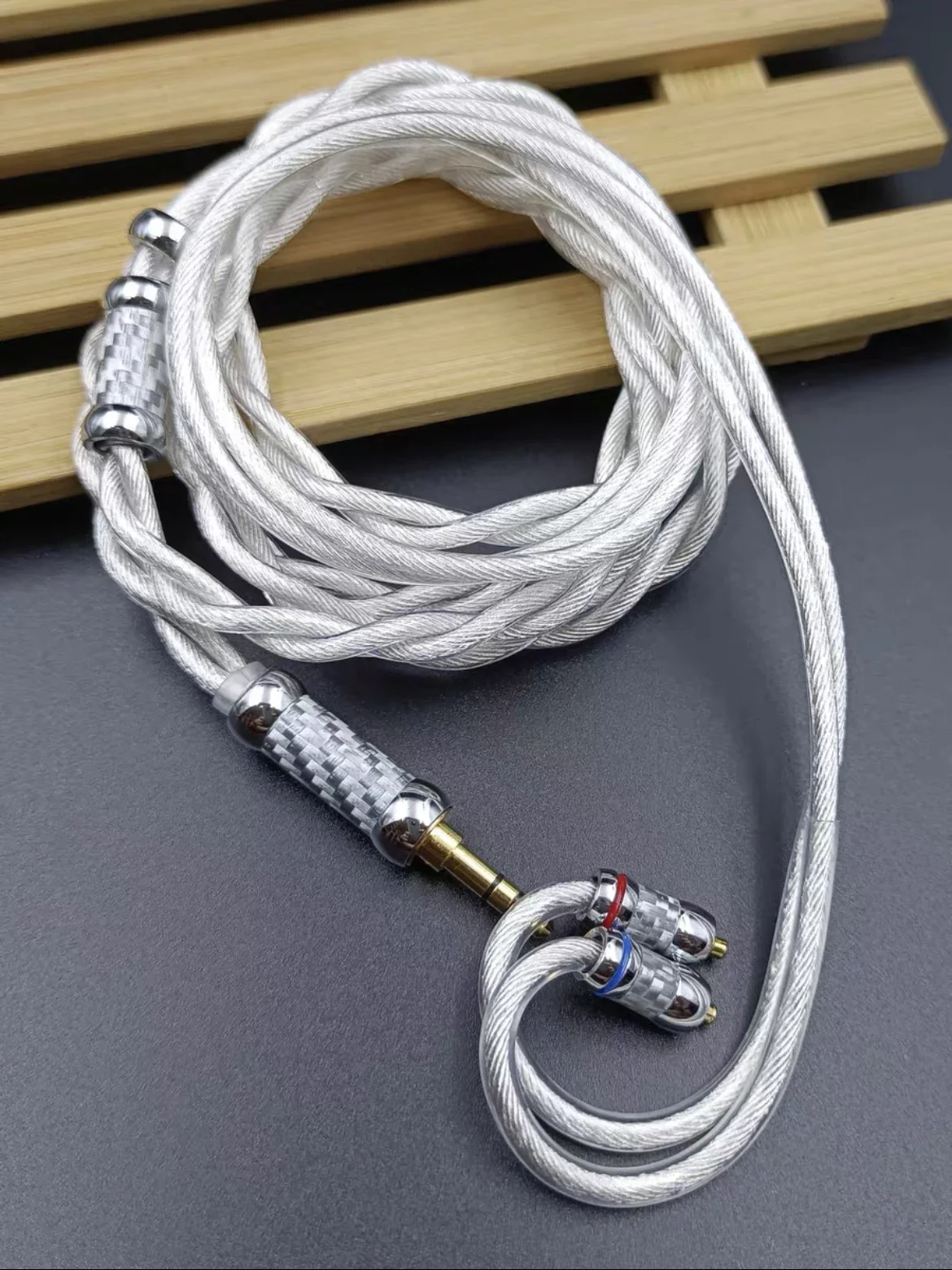 

litz 2 share twisted Single crystal copper coaxial shield 610 core MMCX cable type 6 four colors