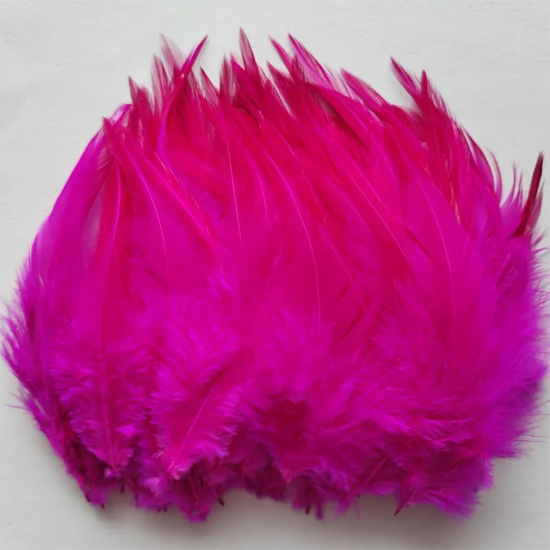 Natural Feather Mixed Color 4-6'' 200pcs/lot Schlappen Rooster Hackle Feathers Loose Real Chicken