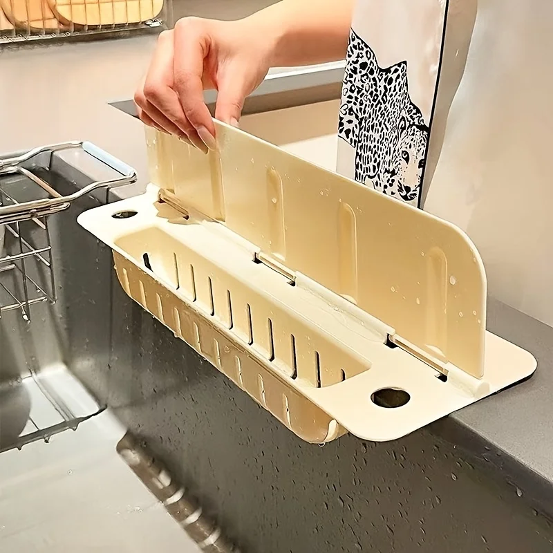 

1 Multifunctional and Practical Kitchen Storage Rack - Foldable Kitchen Shelf with Kitchen Backsplash to Filter Food Residue