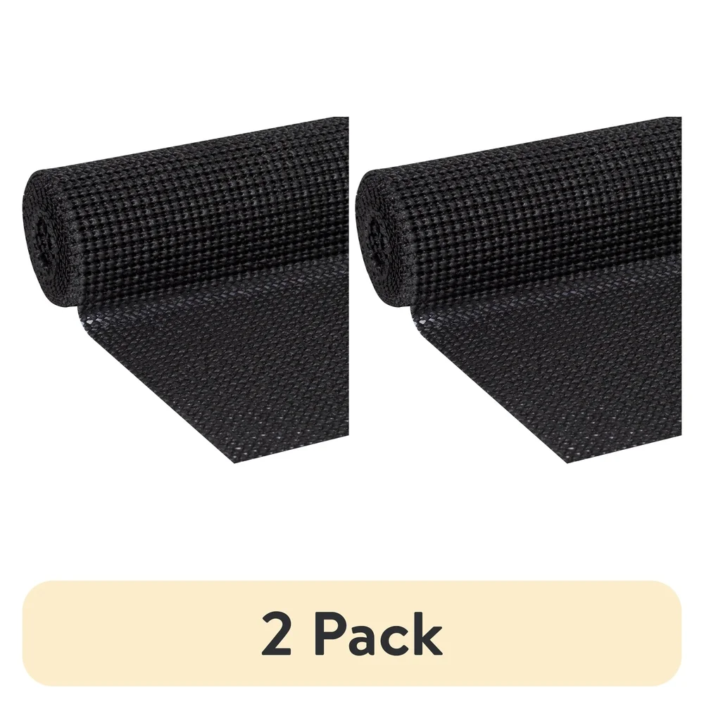

2 Pack Non-Slip Black Shelf Liner Drawers Cabinets Easy Installation Cushion Protection Machine Washable Durable 20in x 6ft