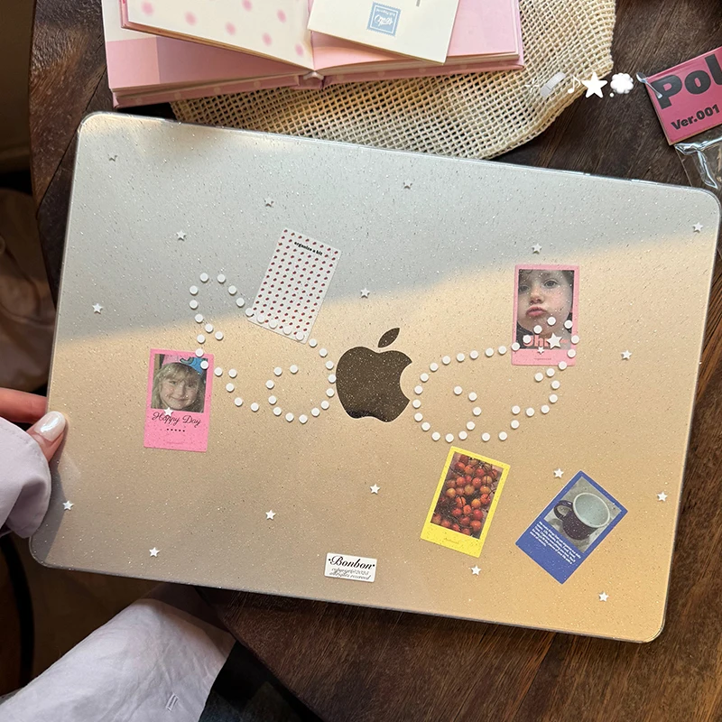 Ins Polka Dots Wings Glitter Laptop Case For Apple Macbook 15 inch M5 Air 15 13 13.6 Inch For M4M3M2M1 Chip Pro 13 Air 13 Cover