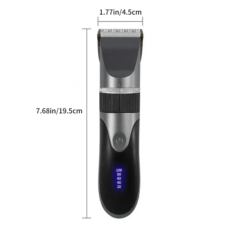 Professional Hair Clipper Men's Barber Beard Trimmer Rechargeable Ceramic Blade Hair Cutting Machine Adult Kid Haircut Low Noise