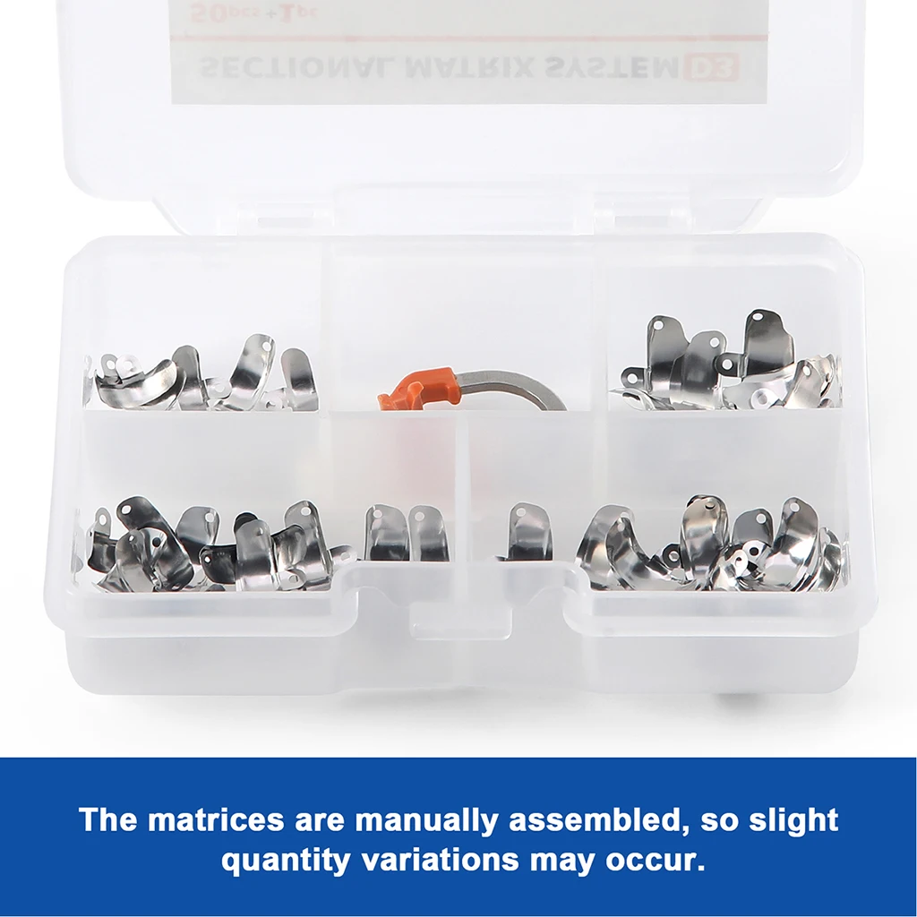 AZDENT Dental-Sektionalmatrizensystem, konturierte 50-teilige Matrizenbänder, M4-Klemmring, R7 Nickel-Titan, D3-Set, Zahnmedizinisches Material – Detail 2