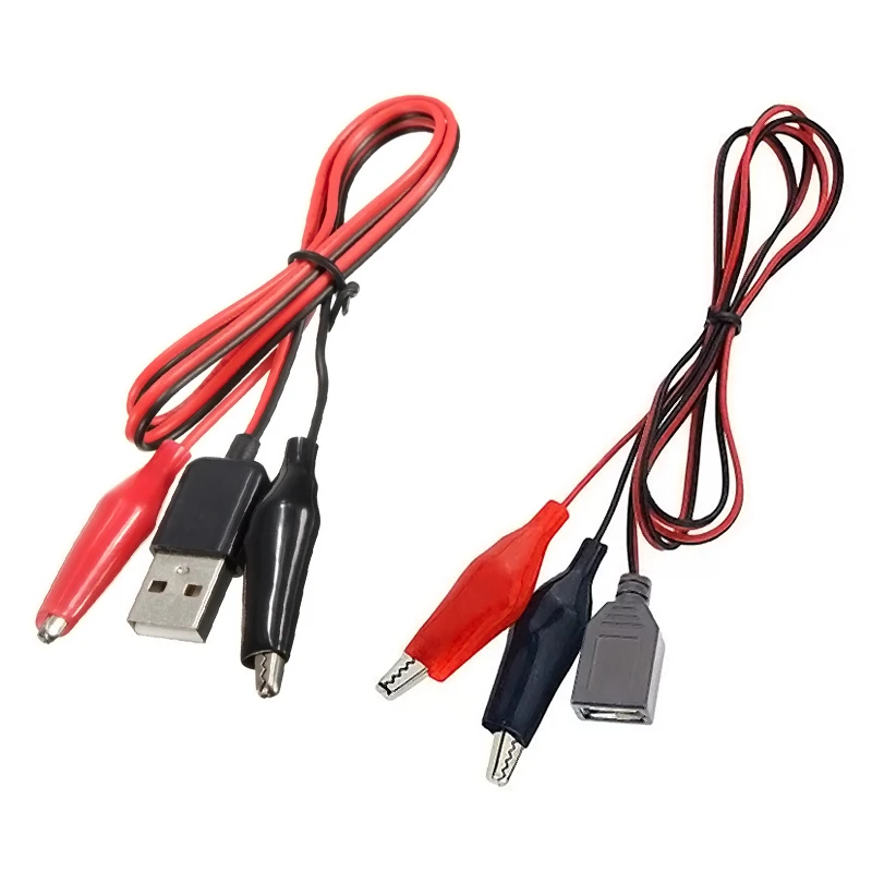 USB Male Female To Alligator Clip Test Cable Circuit Test Probe Adapter Wire For Electrical Testing
