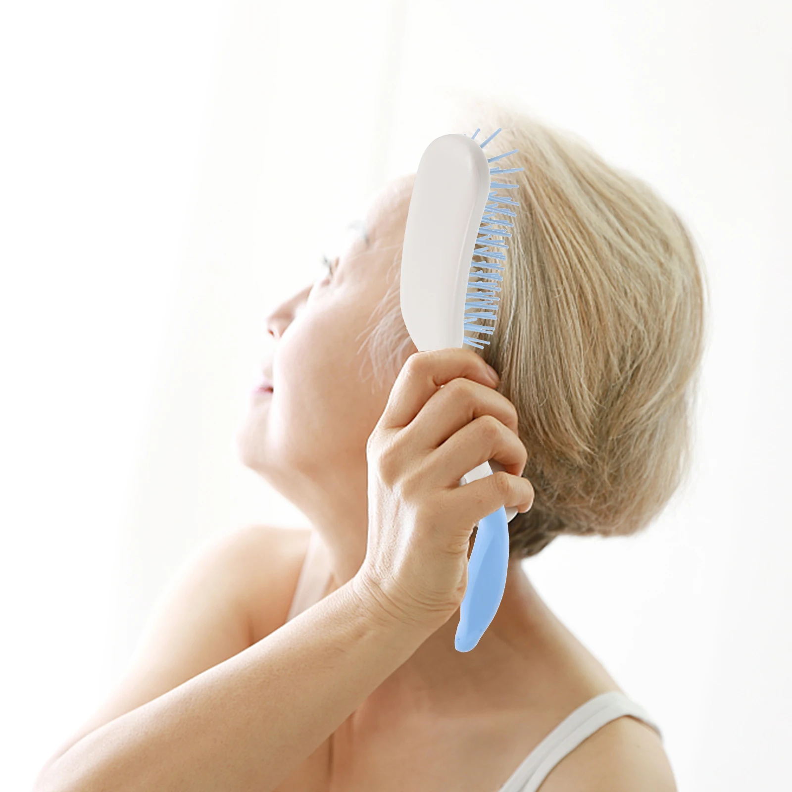 

Plastic Curved Handle Hair Comb 35Cm Long Reach Tpr Disabled Ergonomic Lightweight For Wet Dry Hair Men Women Gifts Parent