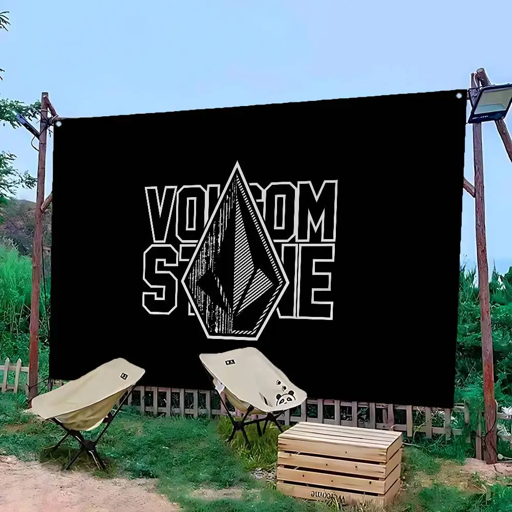 V-VolcomS Fishion الفاخرة راية الفن الطباعة اليابانية جدار العلم أنيمي الجدار الشنق ديكور المنزل