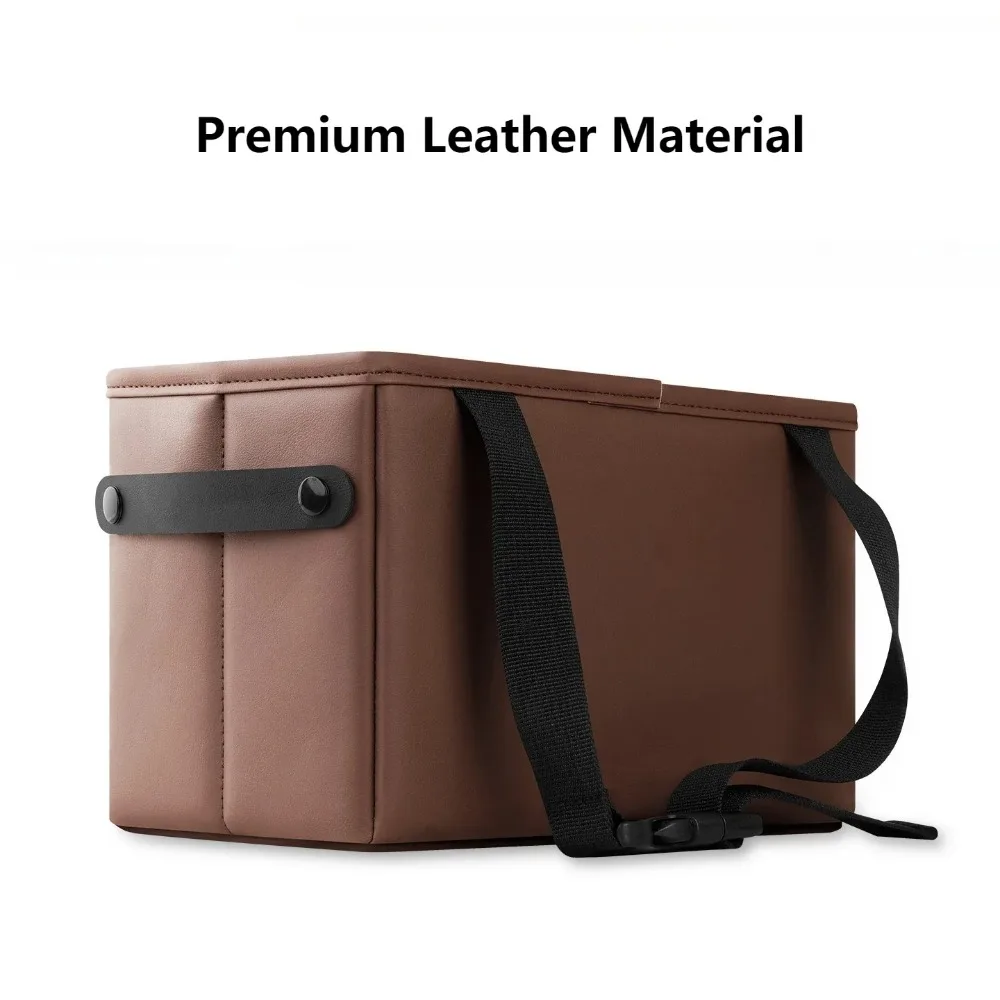 1PCS Universal Car Seat Back Hanging Trash Can Premium Leather Waterproof Multifunctional Auto Waste Bin Interior Accessories view 6