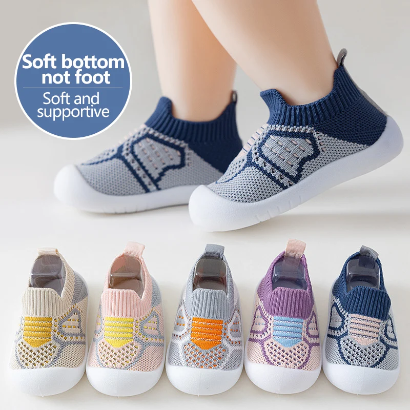 Scarpe da bambino per bambini primavera ed estate suola morbida antiscivolo calze a rete traspiranti scarpe scarpe slip-on per ragazzi e ragazze