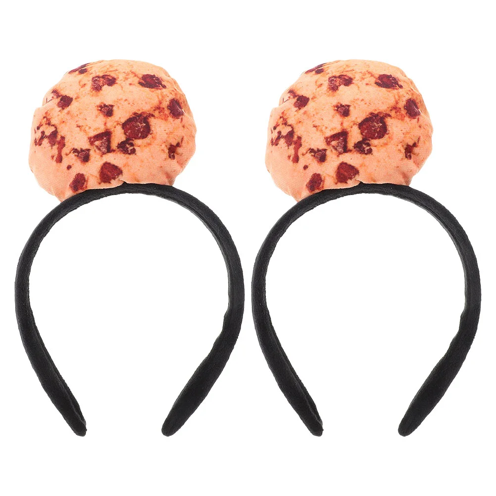 

2 Pcs Headband Biscuits Funny Girls Cookie Hairband Headbands for Women Plastic Cute Cookies Accessory