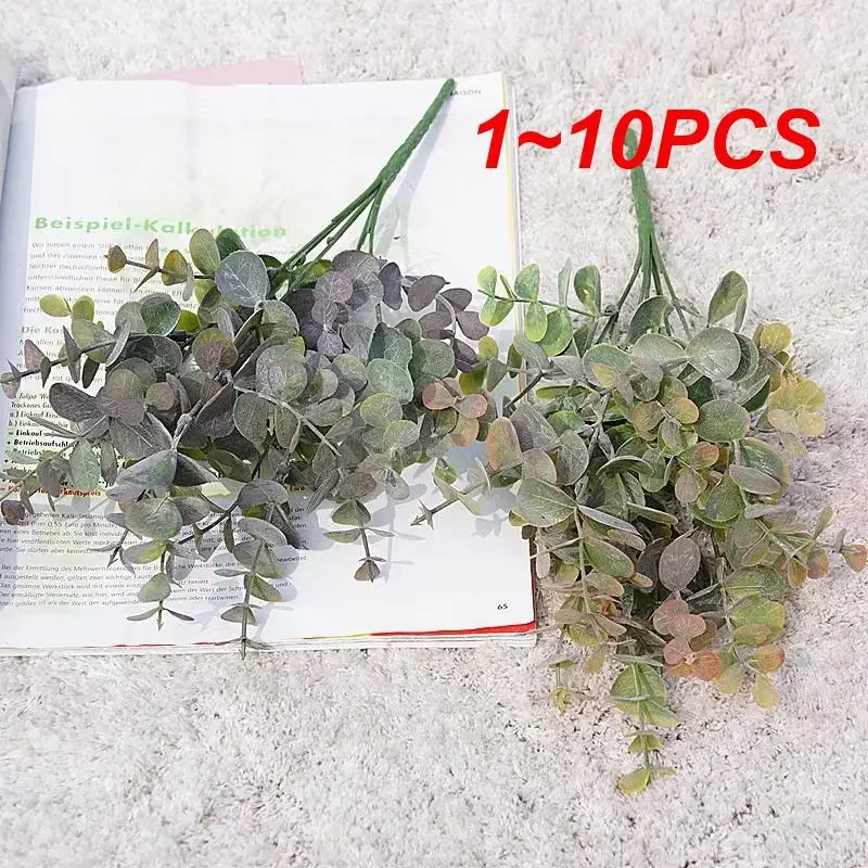 

1~10PCS Artificial Plastic Plants Leaves Green Eucalyptus Branch for Garden Vase Home Christmas Wedding Decoration Faux Fake