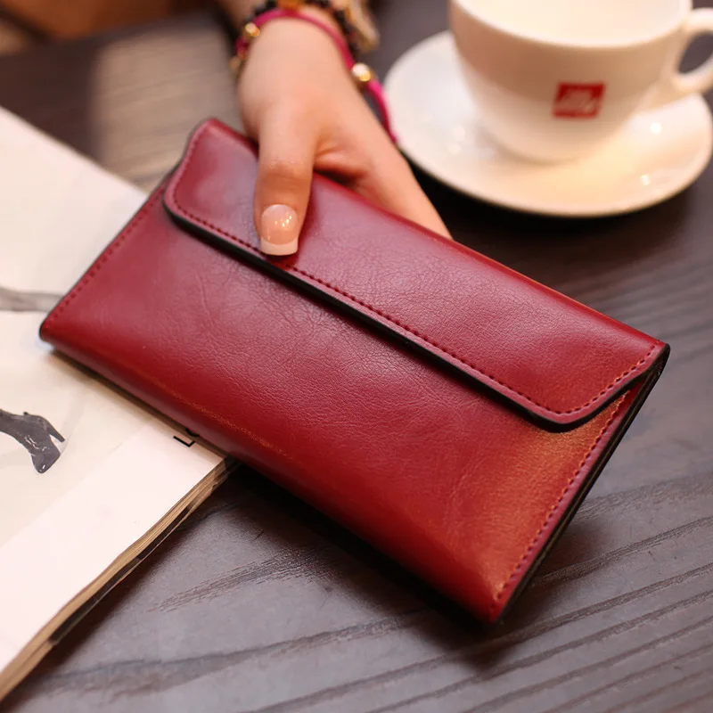 2025 Slim Genuine Leather Women Wallet Female Long Clutch Coin Purses Luxury Design Wallets and Purses Ladies Card Holder Vallet